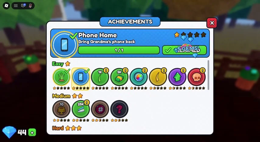 Phone Home achievement completed at one of one